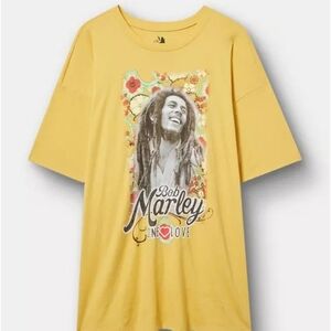 Bob Marley Womens Yellow Graphic T-Shirt